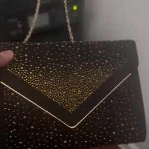Black Velvet Crossbody Clutch